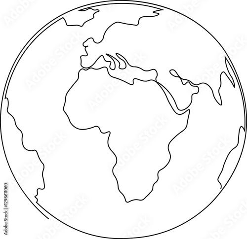 Globe outline vector illustration