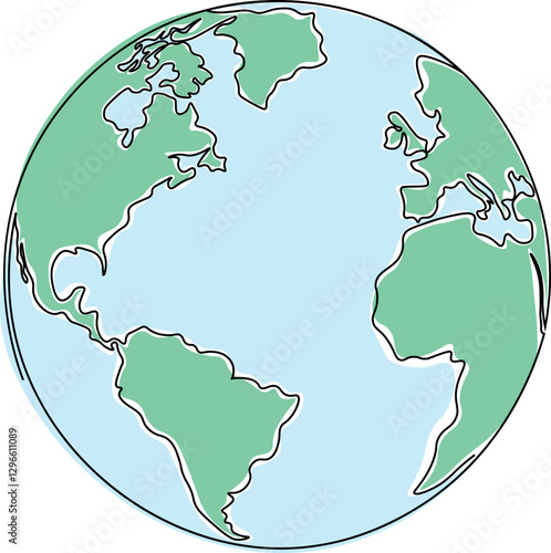 World map on globe