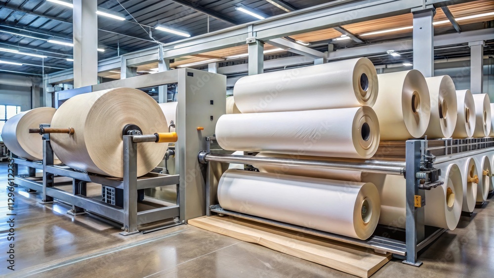 Paper roll printing machine with stacked rolls Paper roll printing machine with stacked rolls