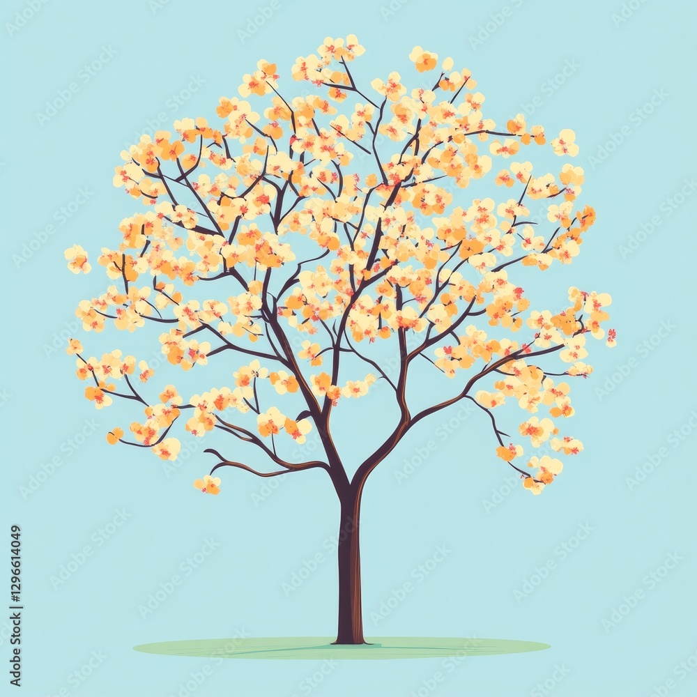 Fototapeta premium branch yellow twig orange woody plant blossom plant stem ebenaceae