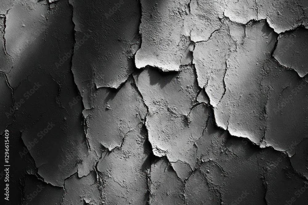 Cracked Concrete Texture: Abstract Gray Background
