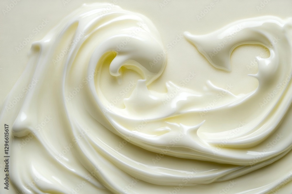 A smooth wave of yoghurt forming an abstract shape A smooth wave of yoghurt forming an abstract shape