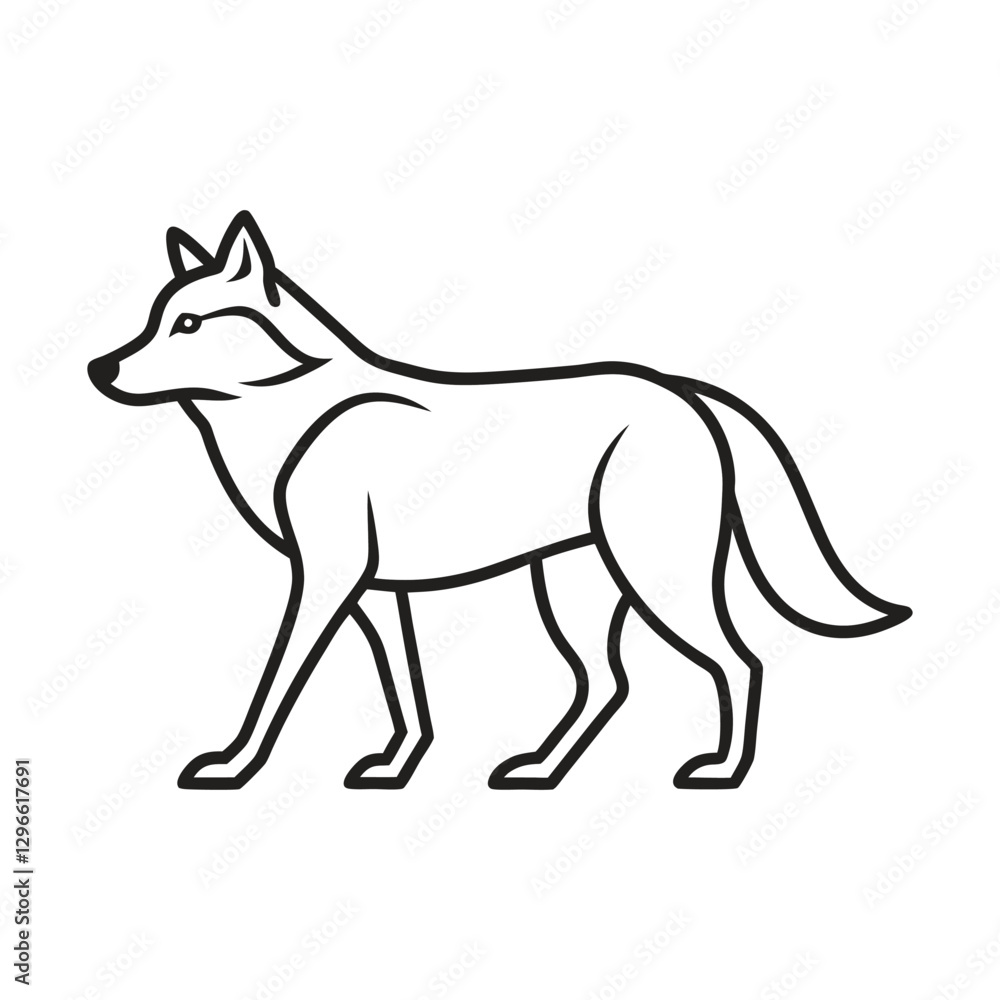 Fototapeta premium High-Quality Wolf Vector line art Illustration for Commercial Use