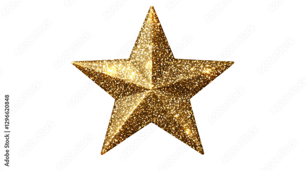 Golden shooting star with sparkles isolated on white background Golden shooting star with sparkles isolated on white background