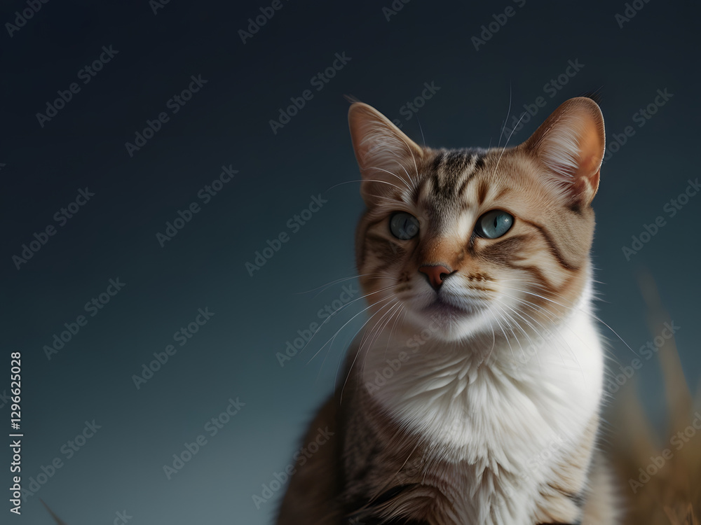 A 4K resolution, professionally designed flat vector art image, optimized for use as a phone wallpaper, featuring a prominent 100px flat design cat as the central element, set against a cold-colored A 4K resolution, professionally designed flat vector art image, optimized for use as a phone wallpaper, featuring a prominent 100px flat design cat as the central element, set against a cold-colored