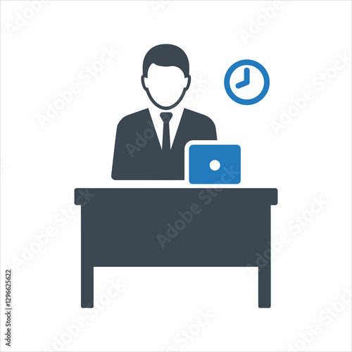 Office worker icon. Office workplace icon