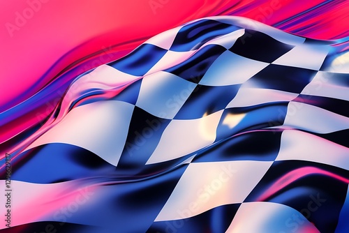 Wallpaper Mural Abstract Checkered Flag in Vibrant Colors Torontodigital.ca