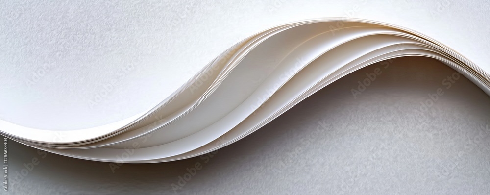Obraz premium White Paper Waves Abstract Design Presentation Backdrop for Creative Projects and Artistic Display Visualizations