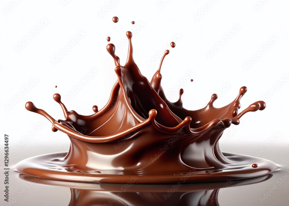 Melted Chocolate Dripping Splash Silhouette - Isolated on White Background Stock Photo Melted Chocolate Dripping Splash Silhouette - Isolated on White Background Stock Photo