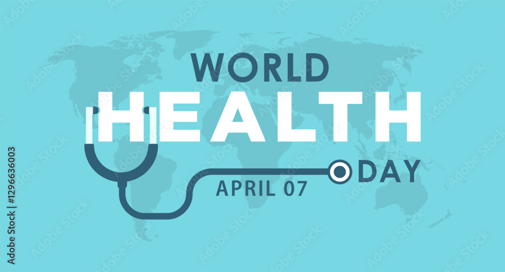 Naklejka premium World Health Day is a global health awareness day celebrated every year on April. Vector illustration design