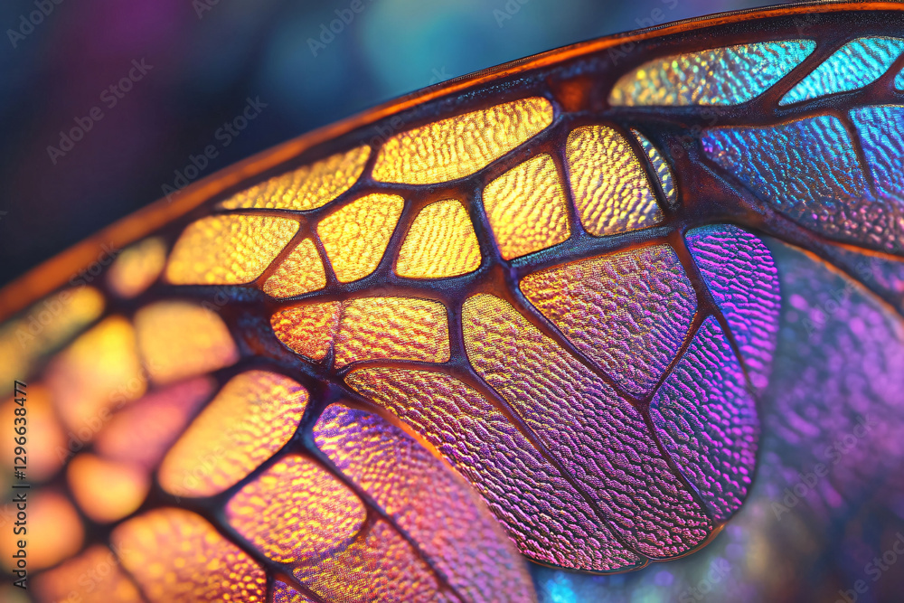 Iridescent Insect Wing Macro Photography Iridescent Insect Wing Macro Photography