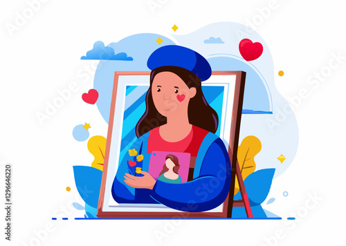 A portrait of a girl. Cartoon style. Vector illustration.