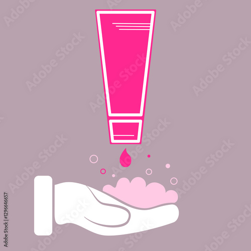 Hands Washing. Soap bubbles and hands - vector illustration.
