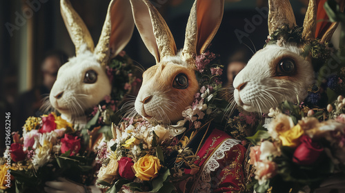 easter bunny with easter eggs