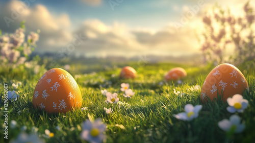 easter eggs in grass