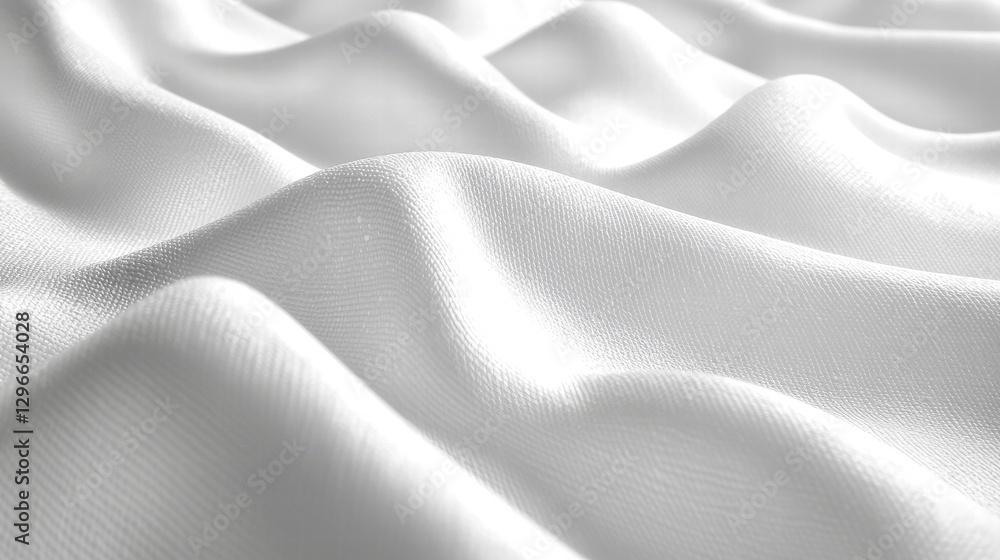 Naklejka premium Elegant white fabric with subtle texture and soft draping perfect for interior design and decor