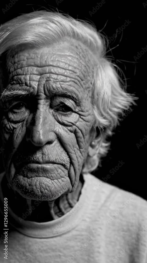 The elderly man expresses a range of emotions through deep wrinkles and wise eyes. His face reveals a lifetime of experiences, showcasing the beauty of aging and wisdom. The elderly man expresses a range of emotions through deep wrinkles and wise eyes. His face reveals a lifetime of experiences, showcasing the beauty of aging and wisdom.