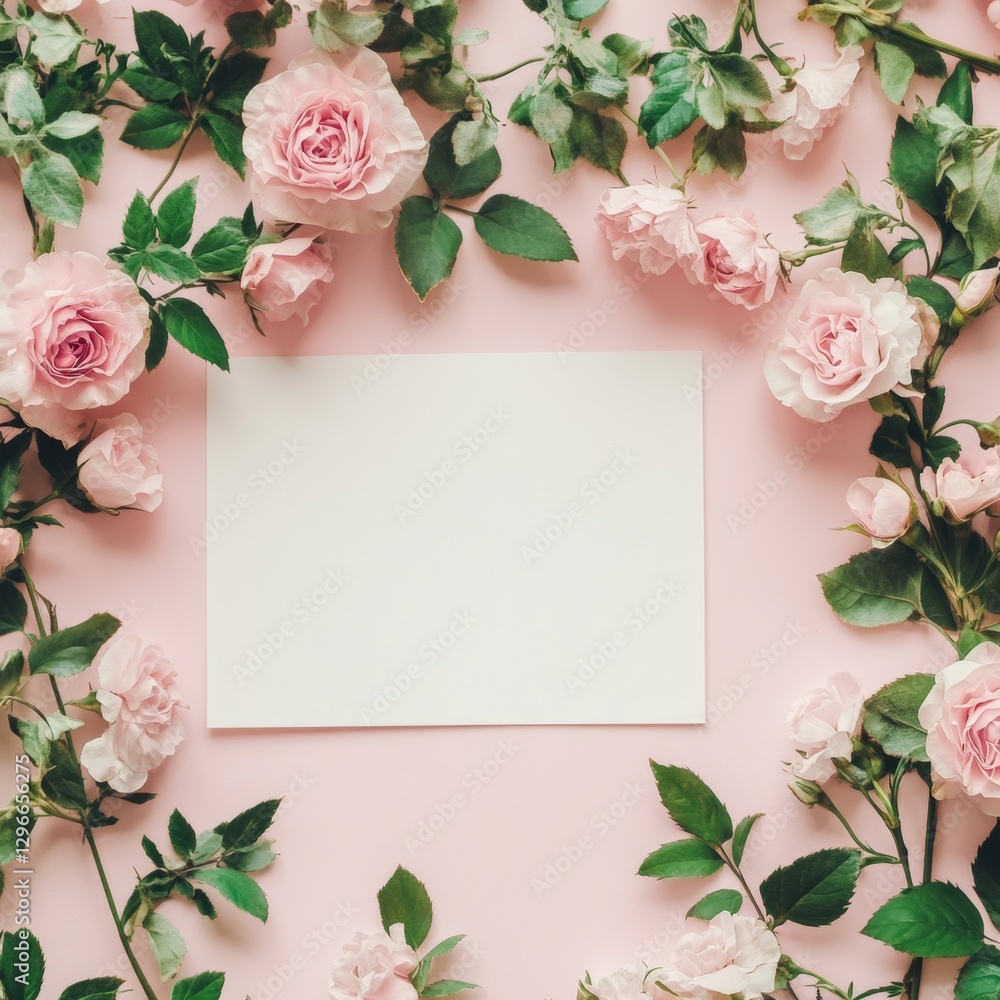 Pink background decorated with flowers for Mother's Day. Feminine flatley. Banner Romantic floral frame for Mother's Day. International Women's Day Pink background decorated with flowers for Mother's Day. Feminine flatley. Banner Romantic floral frame for Mother's Day. International Women's Day