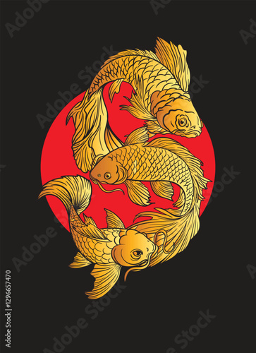 koi fish illustration design for sukajan is mean japan traditional cloth or t-shirt with digital hand drawn Embroidery Men T-shirts Summer Casual Short Sleeve Hip Hop T Shirt Streetwear