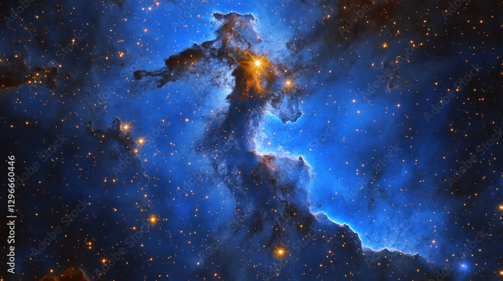 Fototapeta premium Exploring the Majesty of Space a Stunning Nebula with Stars