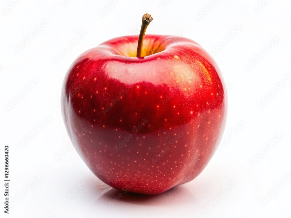 Minimalist Red Apple on White Background - Single Fruit Photography Minimalist Red Apple on White Background - Single Fruit Photography