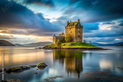 Minimalist Scottish Castle Stalker, Argyll - Historic Landmark Photography