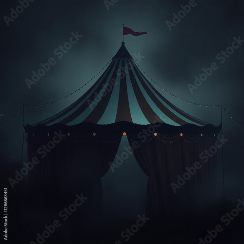 circus tent on black background