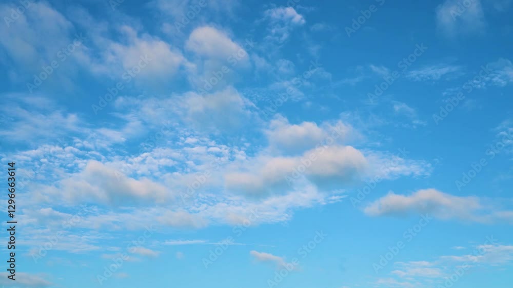 Beautiful skies are movement of clouds in different directions at different altitudes. White fluffy clouds slowly float through the blue daytime sky timelapse. Beautiful skies are movement of clouds in different directions at different altitudes. White fluffy clouds slowly float through the blue daytime sky timelapse.