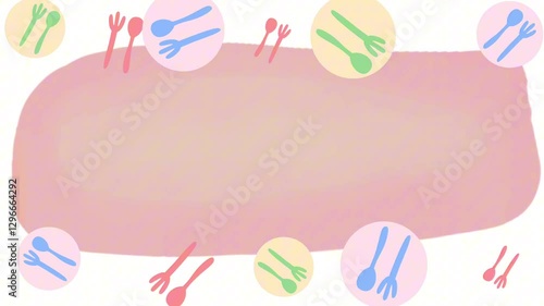 eatery or meal concept with spoon frame