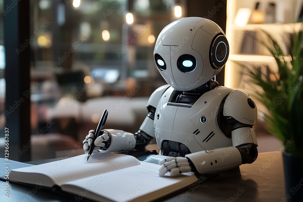 Robot Writing in a Notebook Robot Writing in a Notebook