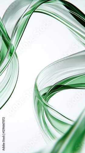 green glass and Liquid matte abstract wave. 3d rendering illustratiuon.