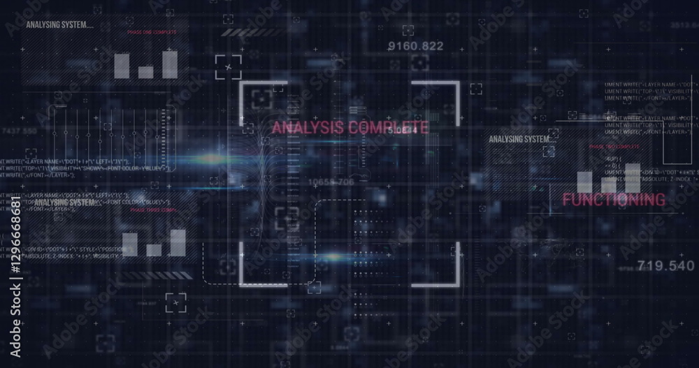 Obraz premium Image of data processing over dark background