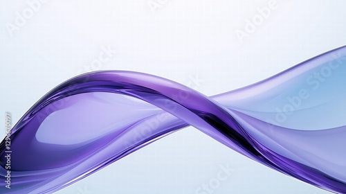 purple glass and Liquid matte abstract wave. 3d rendering illustratiuon.