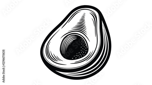A sliced avocado with the pit visible in one half