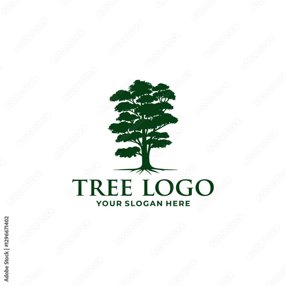 Obraz premium green tree logo vector