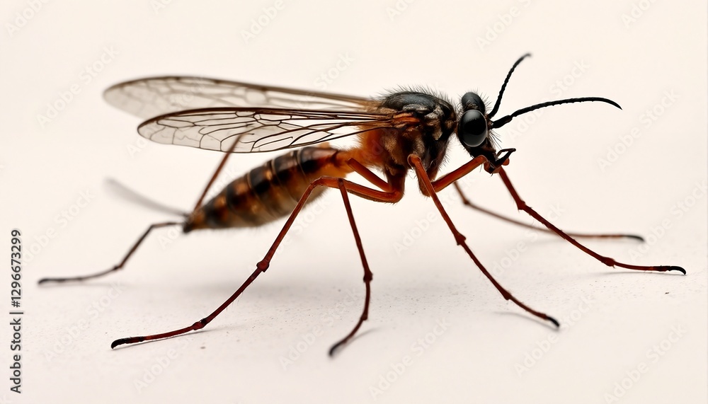 A close-up photograph of an insect with a distinctive elongated body and wings, showcasing its unique features. A close-up photograph of an insect with a distinctive elongated body and wings, showcasing its unique features.