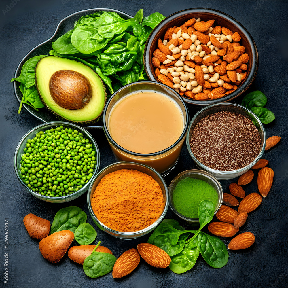 Fresh Ingredients for Healthy Smoothie and Nutrient-Rich Diet Fresh Ingredients for Healthy Smoothie and Nutrient-Rich Diet