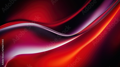 red glass and Liquid matte abstract wave. 3d rendering illustratiuon.