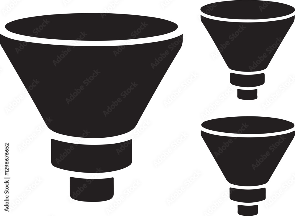 Funnel Icon Set Silhouette Vector Illustration Funnel Icon Set Silhouette Vector Illustration