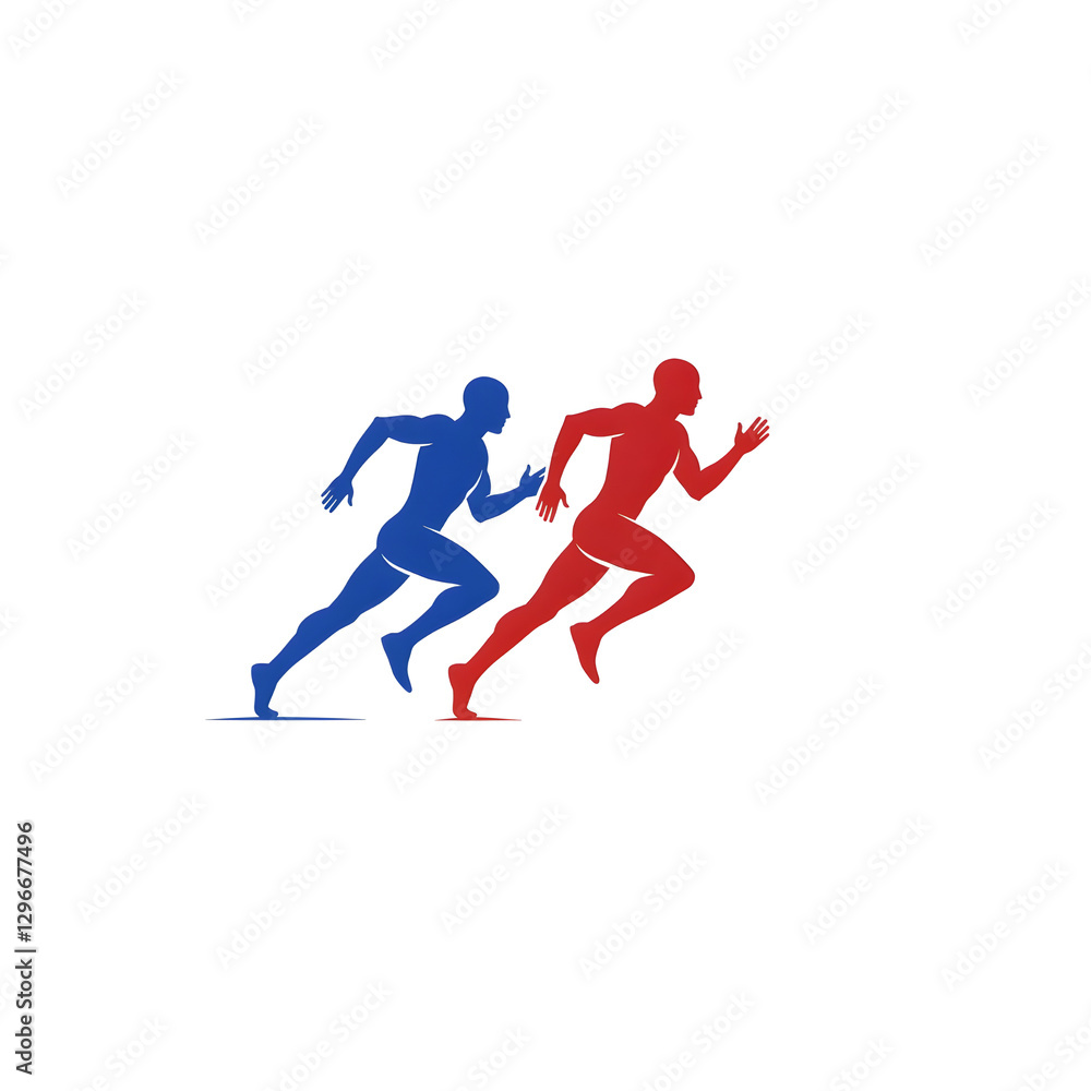 Two marathon runners competing in a race Two marathon runners competing in a race