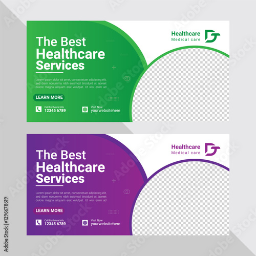Medical healthcare social media banner or cover template