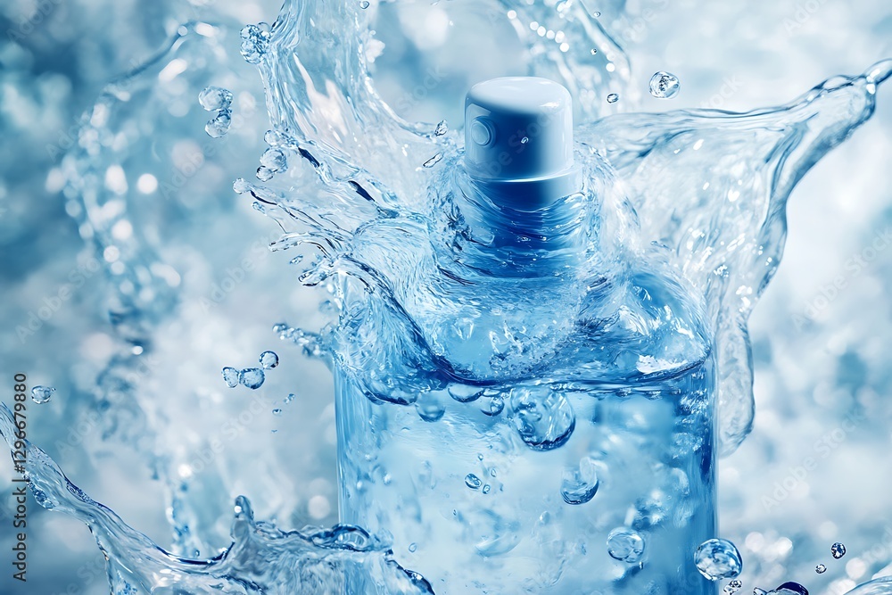 Refreshing Water Splash Bottle Product Photography Refreshing Water Splash Bottle Product Photography