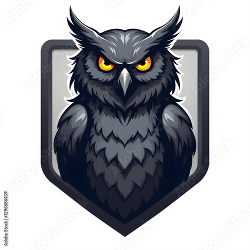 Obraz na płótnie Modern grey owl mascot logo for gaming teams, cyber players, and social networks w salonie