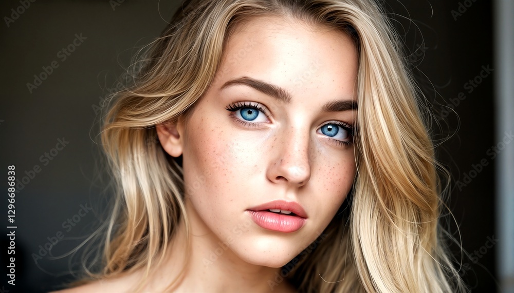 two halves of a young woman with blue eyes and blonde hair. two halves of a young woman with blue eyes and blonde hair.