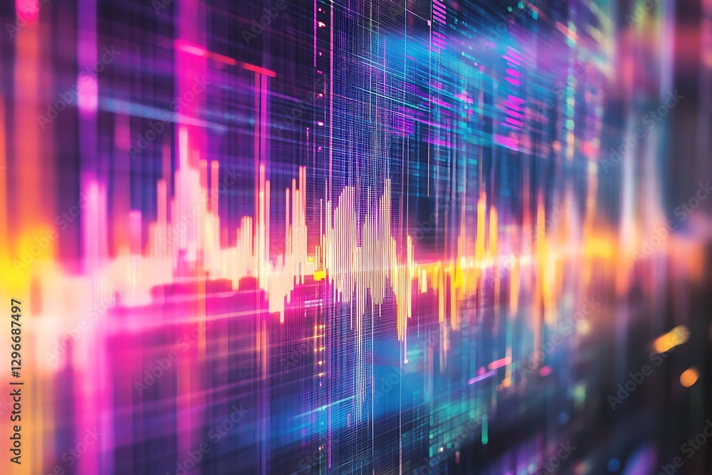 Abstract Neon Waveform Data Visualization Abstract Neon Waveform Data Visualization
