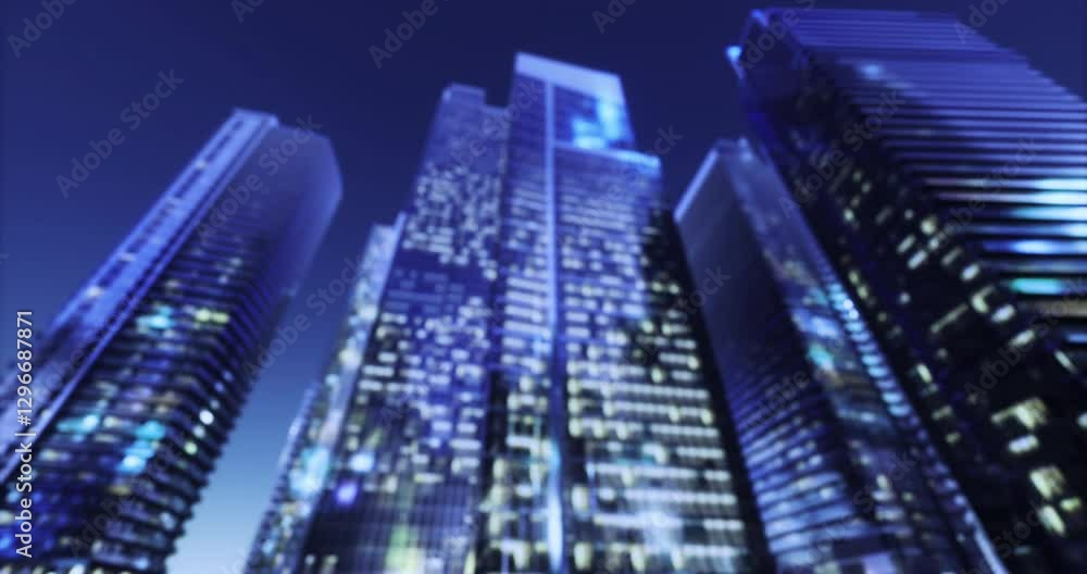 Skyscrapers tower against a twilight sky, showcasing a blend of modern architecture and vibrant lights. The urban landscape reflects a bustling city during evening hours. Skyscrapers tower against a twilight sky, showcasing a blend of modern architecture and vibrant lights. The urban landscape reflects a bustling city during evening hours.