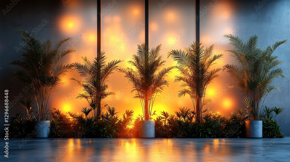 Obraz premium A lush room filled with various green plants creating a fresh and inviting indoor environment