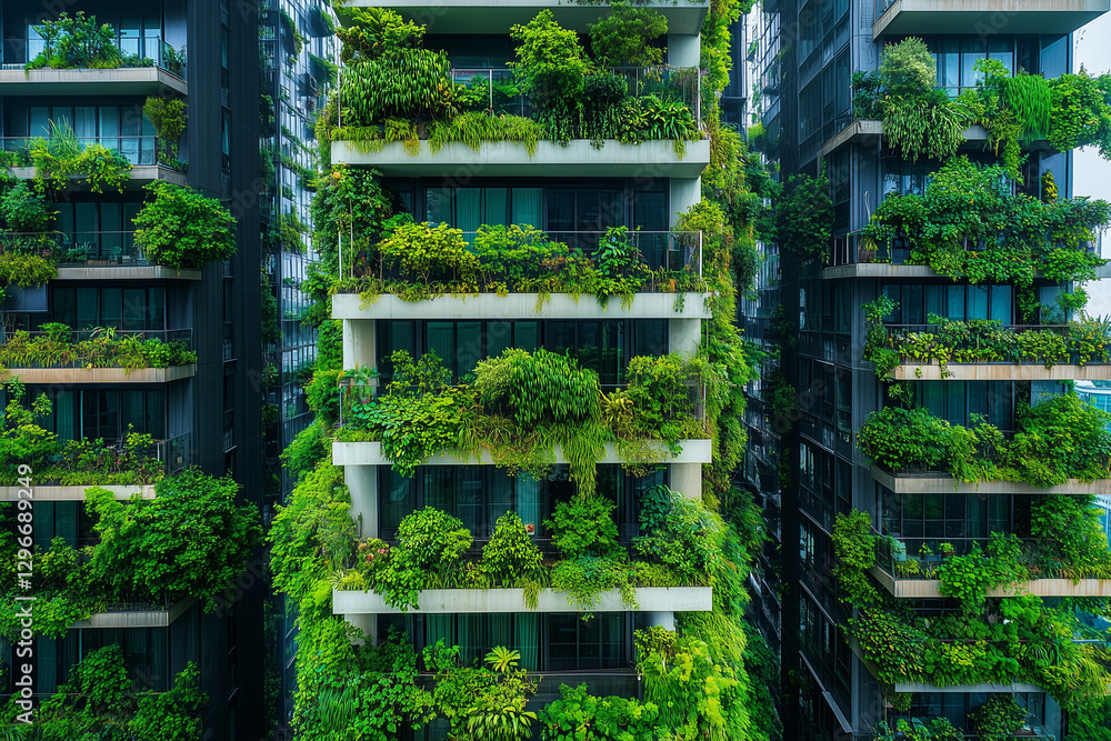 urban afforestation and landscape of modern city, sustainable concept urban afforestation and landscape of modern city, sustainable concept