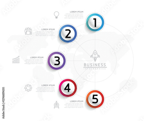 Vector business Presentation Connecting Steps Infographic Template