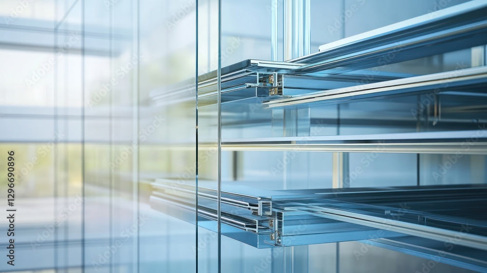 Fototapeta premium Modern glass building facade detail